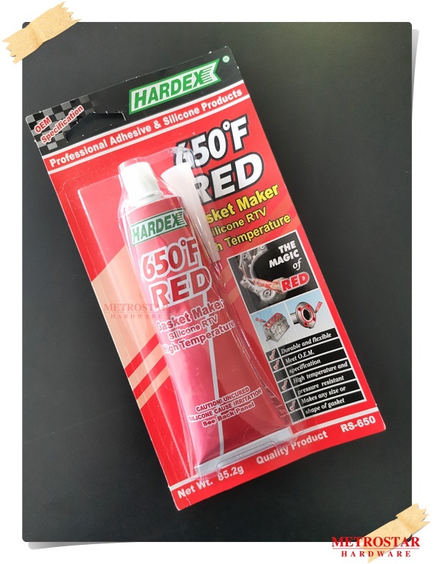 Hardex 650°F Red Gasket Maker Silicone RTV HiTemp