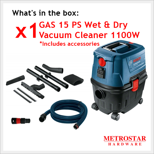 Bosch GAS 15 PS Wet & Dry Vacuum Cleaner 1100W