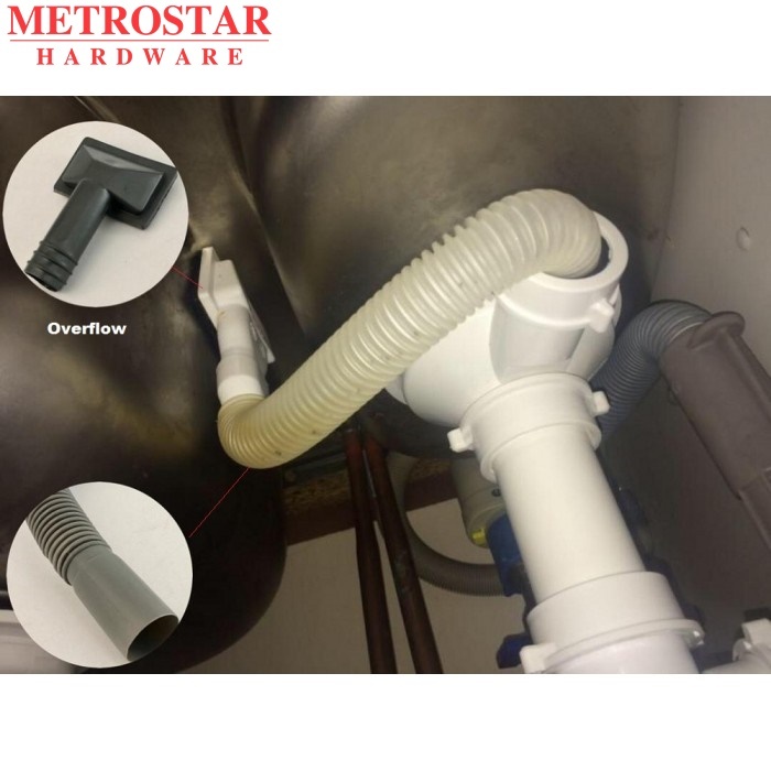 21/2Inch Kitchen Sink Waste Kit With Auto Overflow Single Double