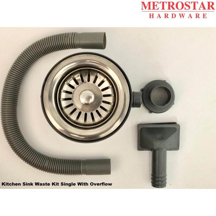 Talea Single Rear Position Sink Waste Kit Stainless Steel Sink Drain Pipe Bathro