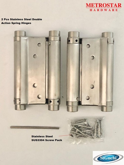 4'' Stainless Steel Heavy Duty Spring Hinges Double Action Ways Open Door
