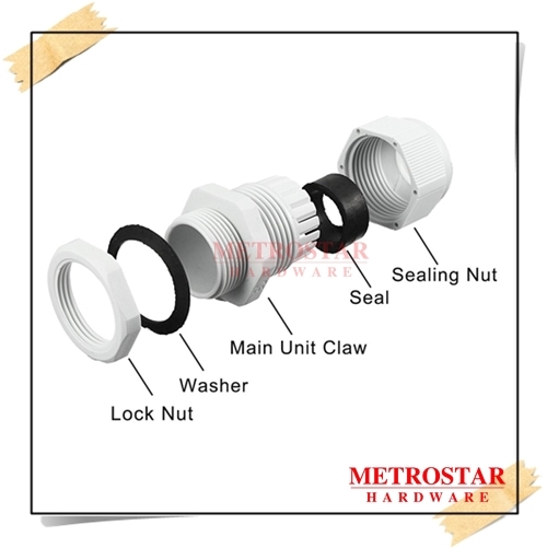 Waterproof Electrical Cable Gland For 3 Core Wire House Appliances