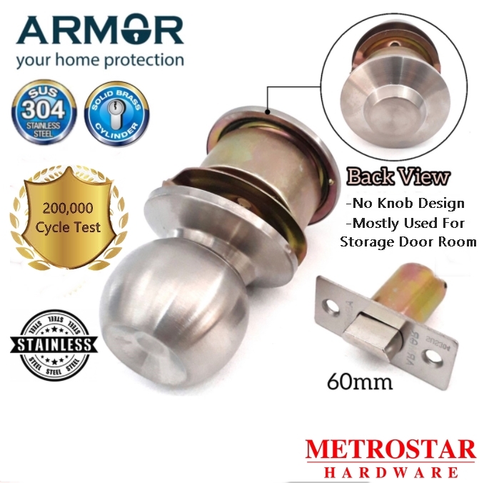 Armor One Side Door Knob With No Key Cylindrical Lock For Storage Room