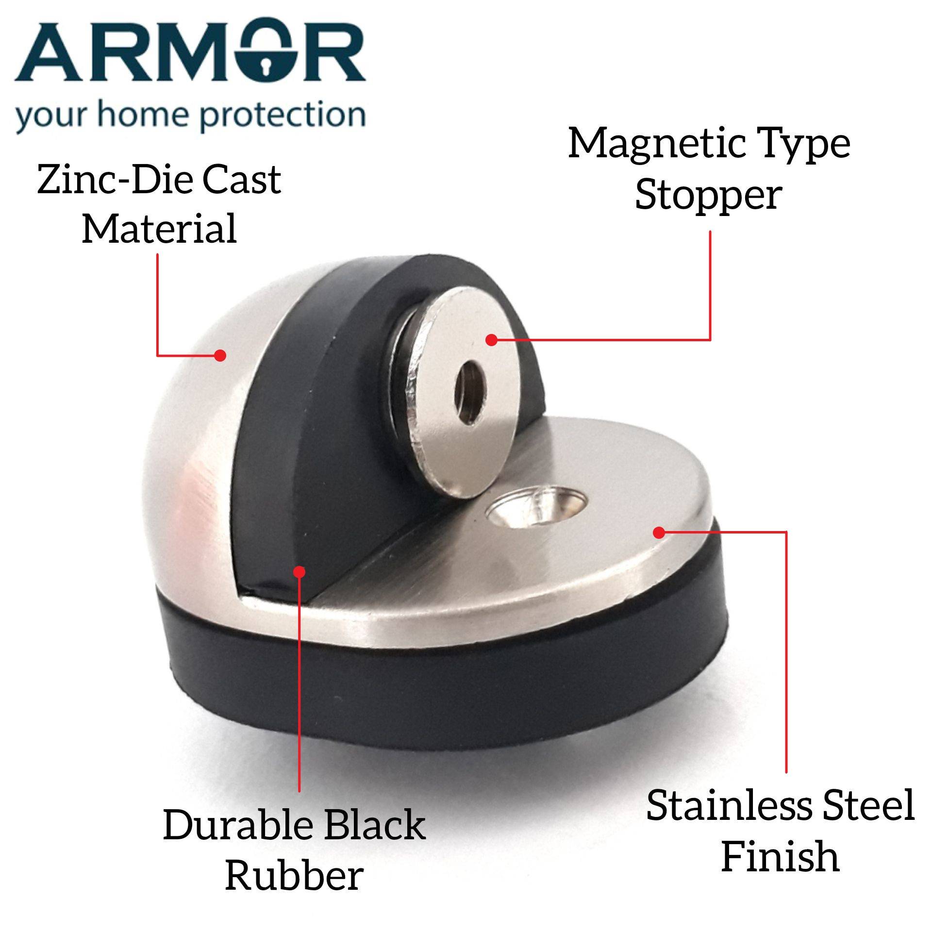 ARMOR Dome Door Stopper Door Holder For Wooden Room Door Entrance