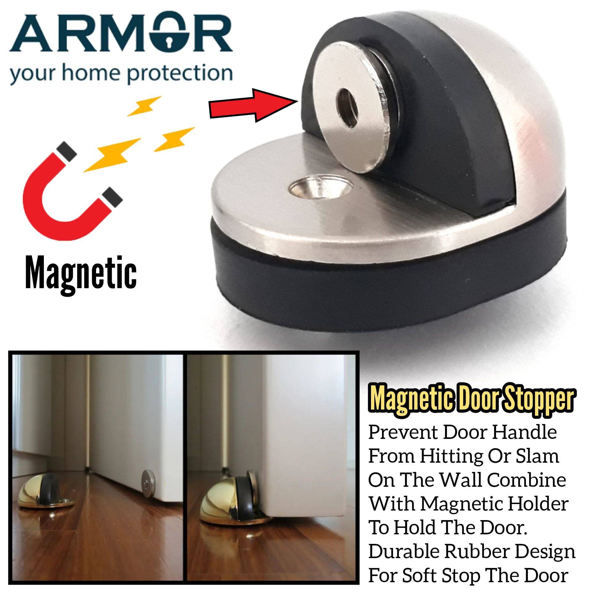 ARMOR Dome Door Stopper Door Holder For Wooden Room Door Entrance
