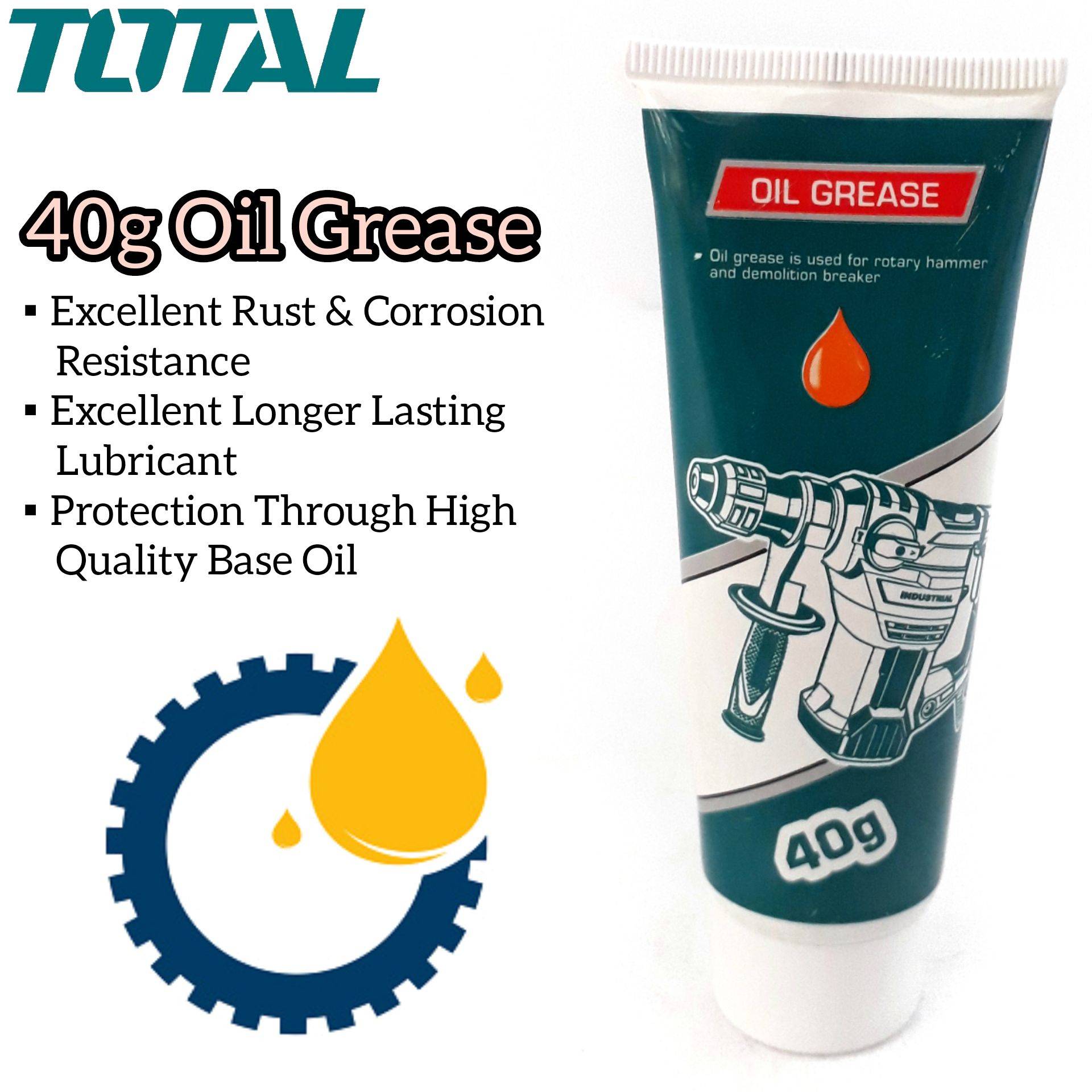 TOTAL 40G OIL GREASE FOR ROTARY HAMMER, DEMOLITION BREAKER, ETC