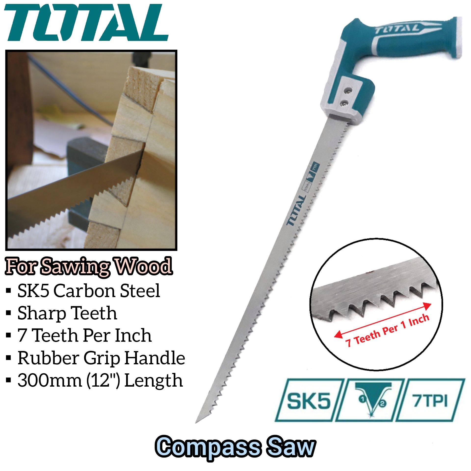 12INCH LENGTH HEAVY DUTY SK5 BLADE COMPASS SAW FOR WOOD SAW WITH