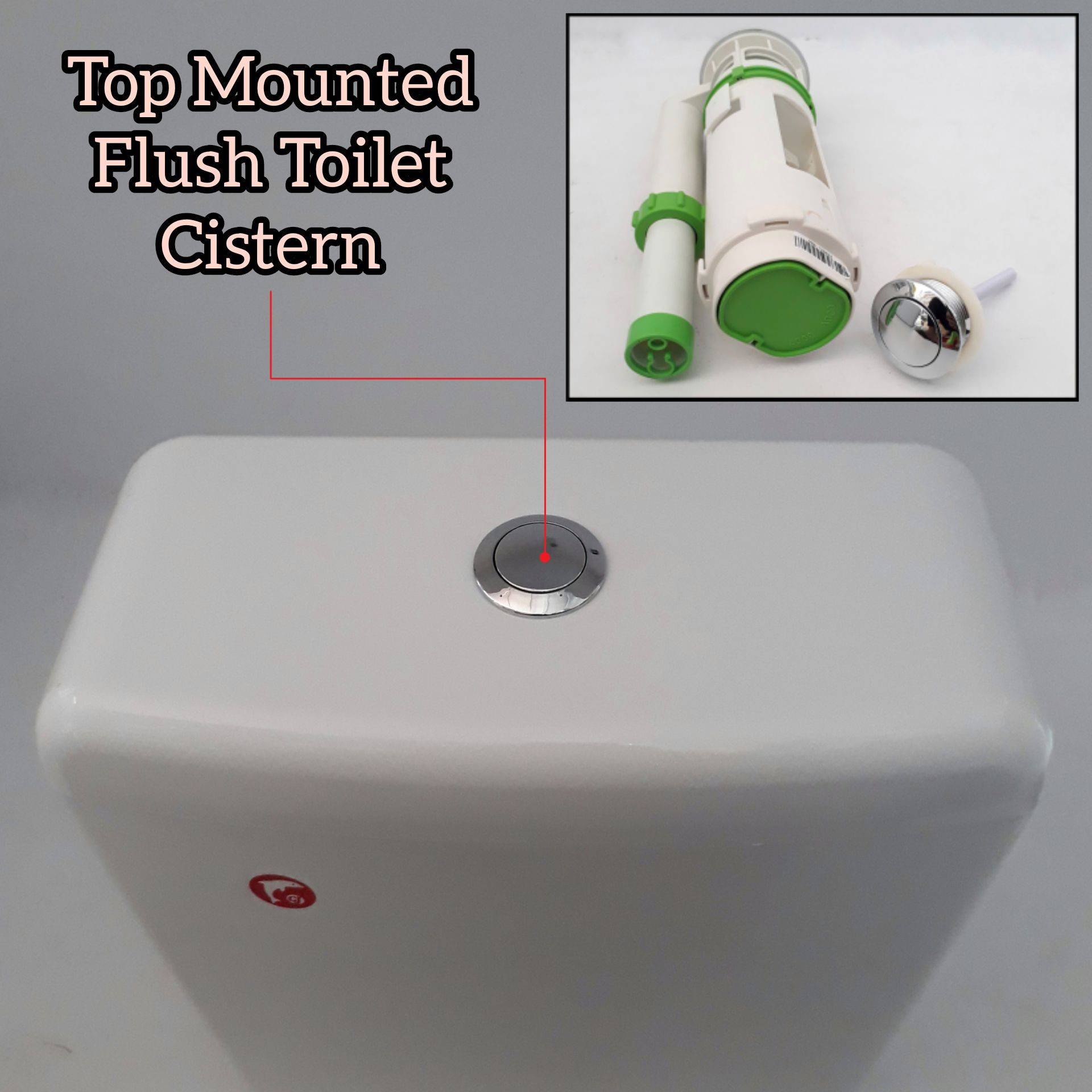 QUALITY SINGLE PUSH BUTTON CISTERN FOR TOILET BATHROOM LOW LEVEL 50MM