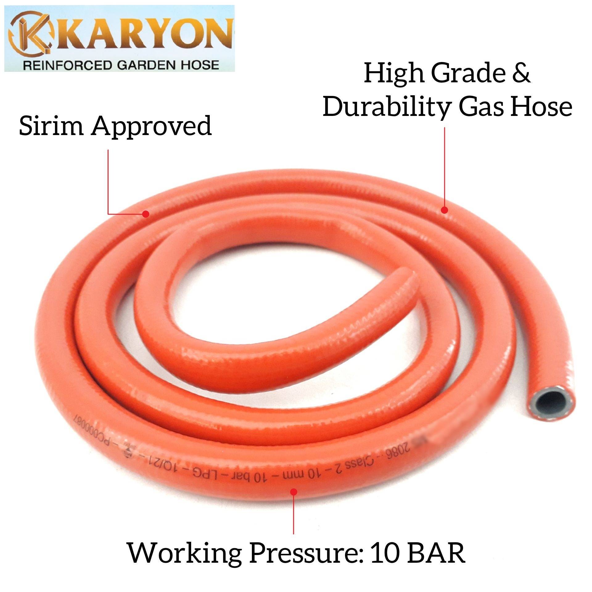 KARYON HIGH GRADE QUALITY HIGH PRESSURE GAS HOSE 1METER FOR HOME APPLIANCE