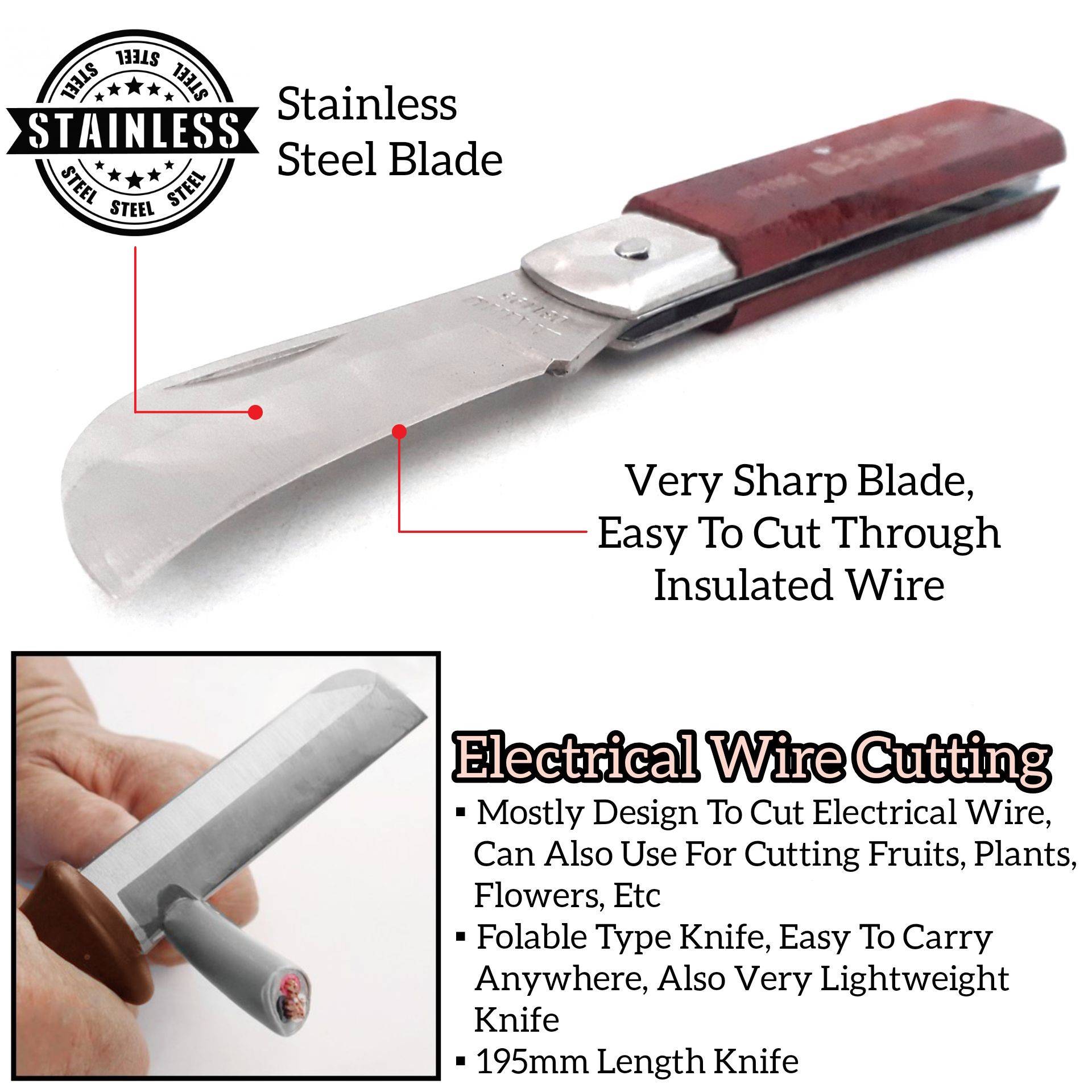 MULTIPURPOSE CURVED MOUTH ELECTRICIAN PORTABLE KNIFE TOOL FOR CUTTING
