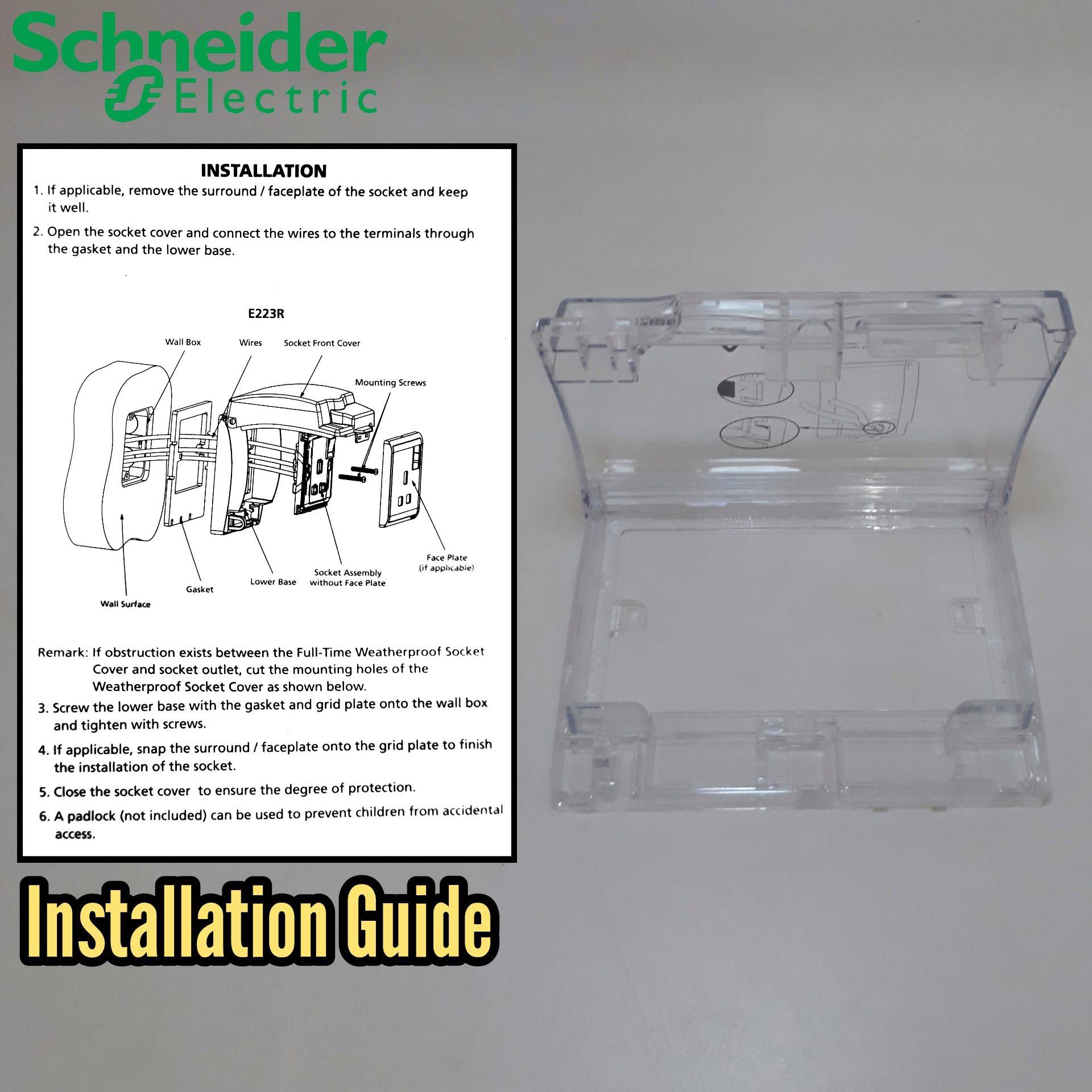 SCHNEIDER HEAVY DUTY WEATHERPROOF THICK COVER TRANSPARENT DOUBLE TWO