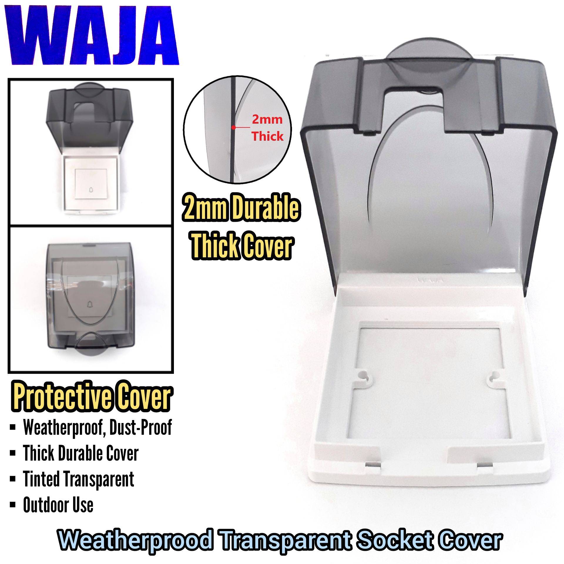 OUTDOOR WEATHERPROOF WATERPROOF TRANSPARENT HEAVY DUTY SOCKET PROTECTIVE THICK COVER FOR HOME