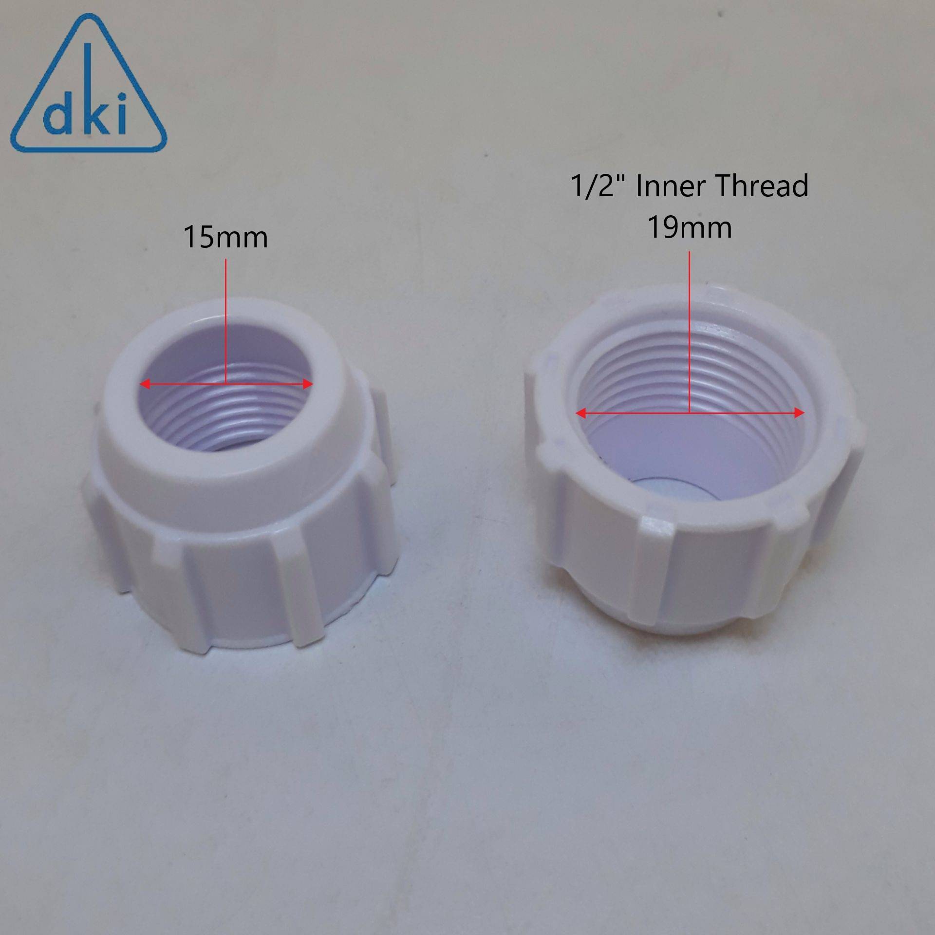 DKI 2PCS FLEXIBLE RUBBER HOSE NUT SET FOR RUBBER FLEXIBLE HOSE IN