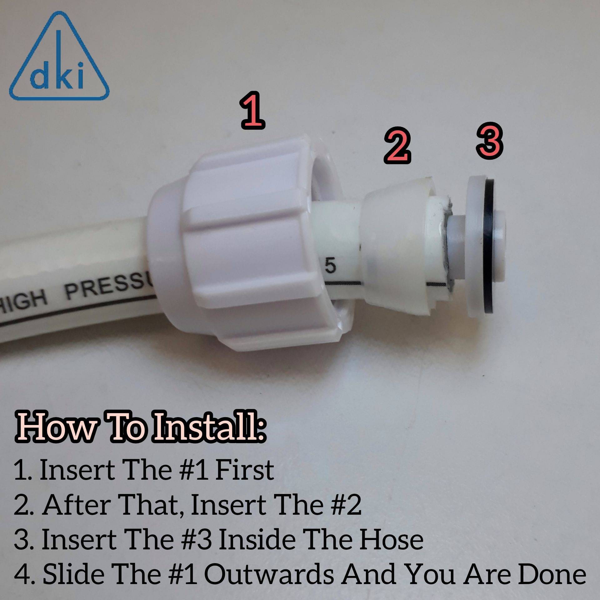 DKI 2PCS FLEXIBLE RUBBER HOSE NUT SET FOR RUBBER FLEXIBLE HOSE IN