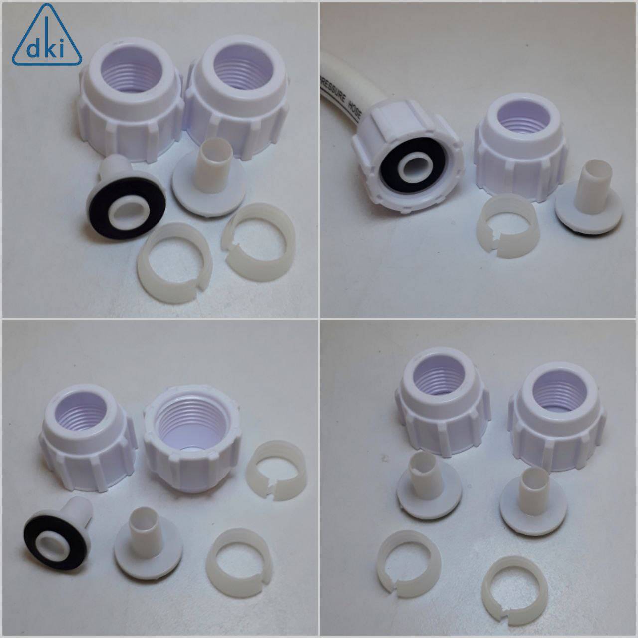 DKI 2PCS FLEXIBLE RUBBER HOSE NUT SET FOR RUBBER FLEXIBLE HOSE IN