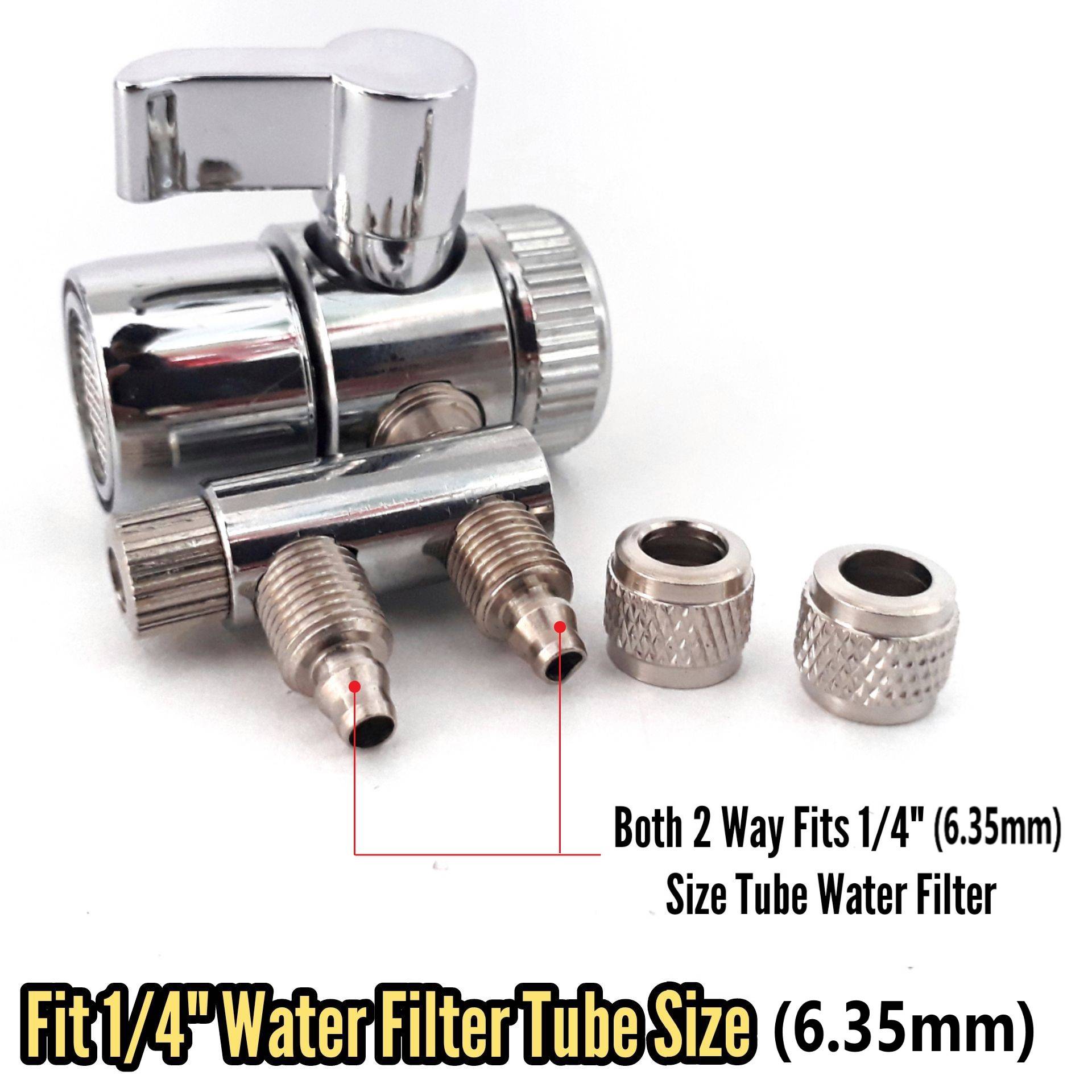 1/4" WATER FILTER 2 WAY KITCHEN SINK FAUCET ADAPTER DIVERTER VALVE