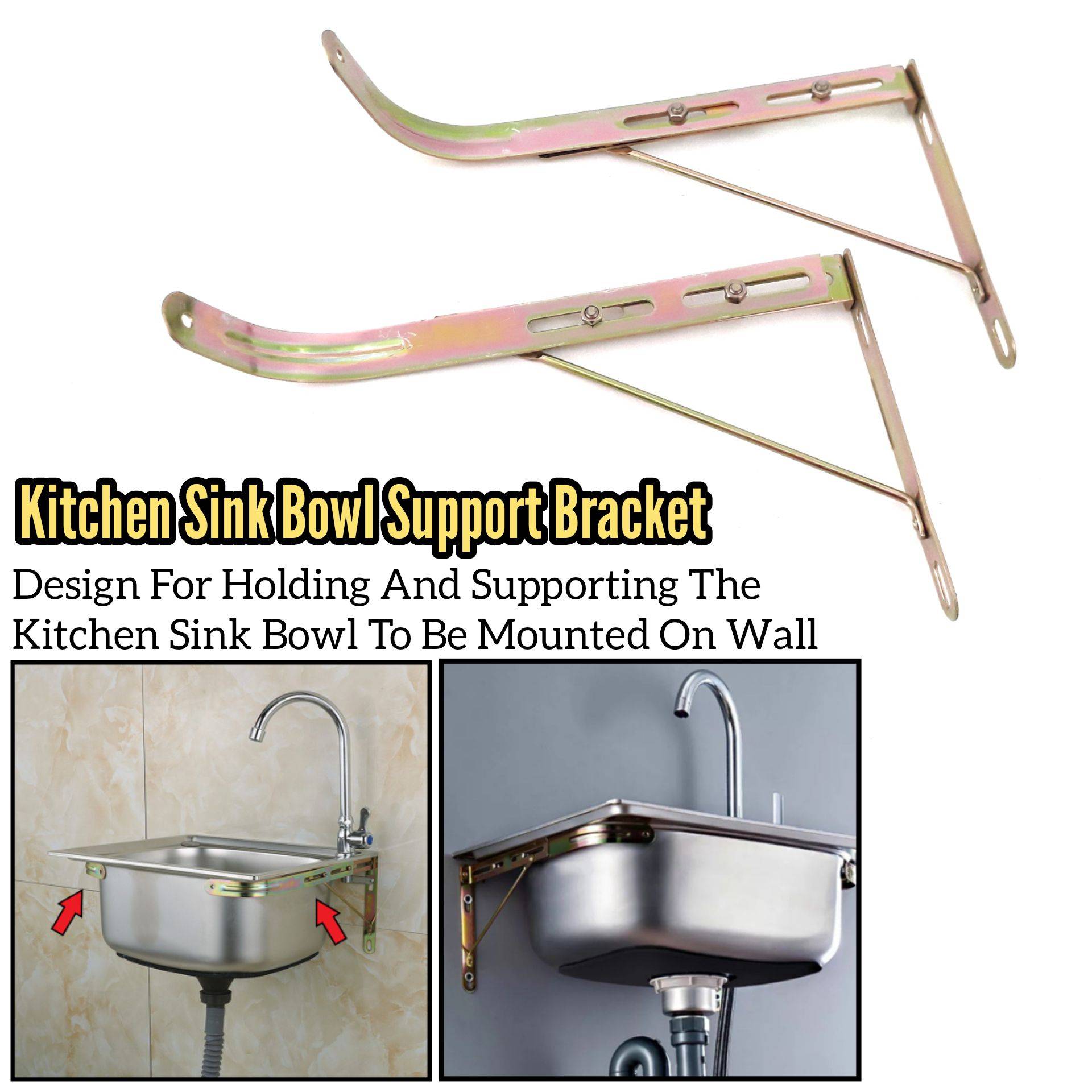 2PCS KITCHEN SINK STEEL BRACKET FOR KITCHEN SINK BOWL HOLDER BRACKET