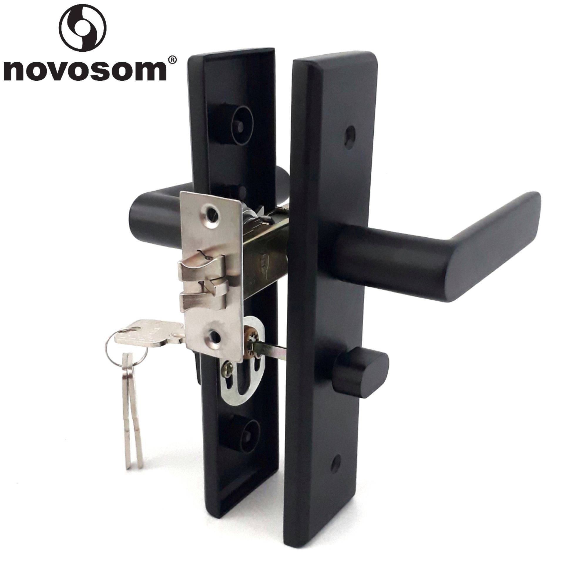 NOVOSOM STAINLESS STEEL TUBULAR LEVER DOOR LOCK HANDLE FOR HOME, OFFICE