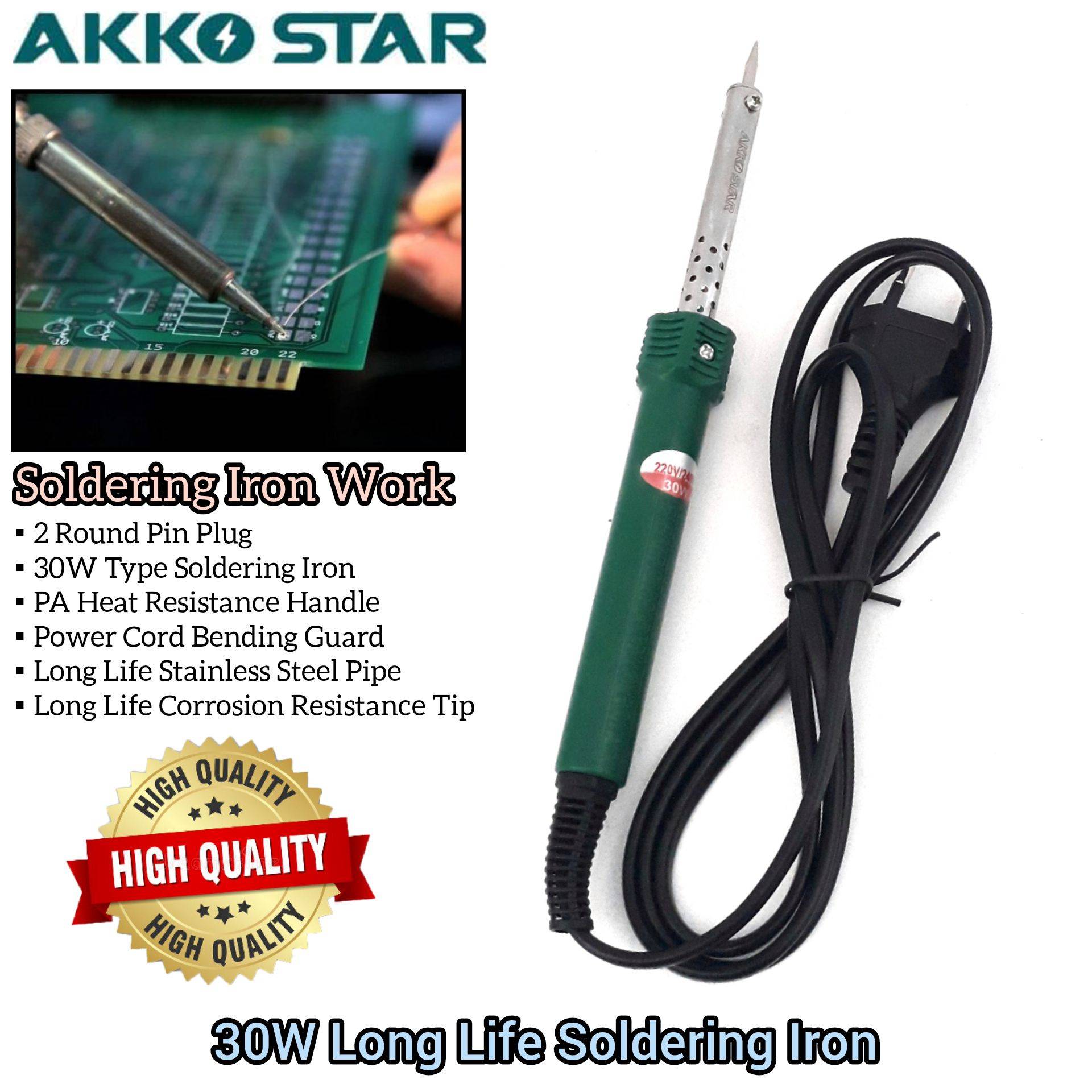 productAKKO STAR 30W LONG LIFE SOLDERING IRON FOR PCB ELECTRONIC SOLDER WORK