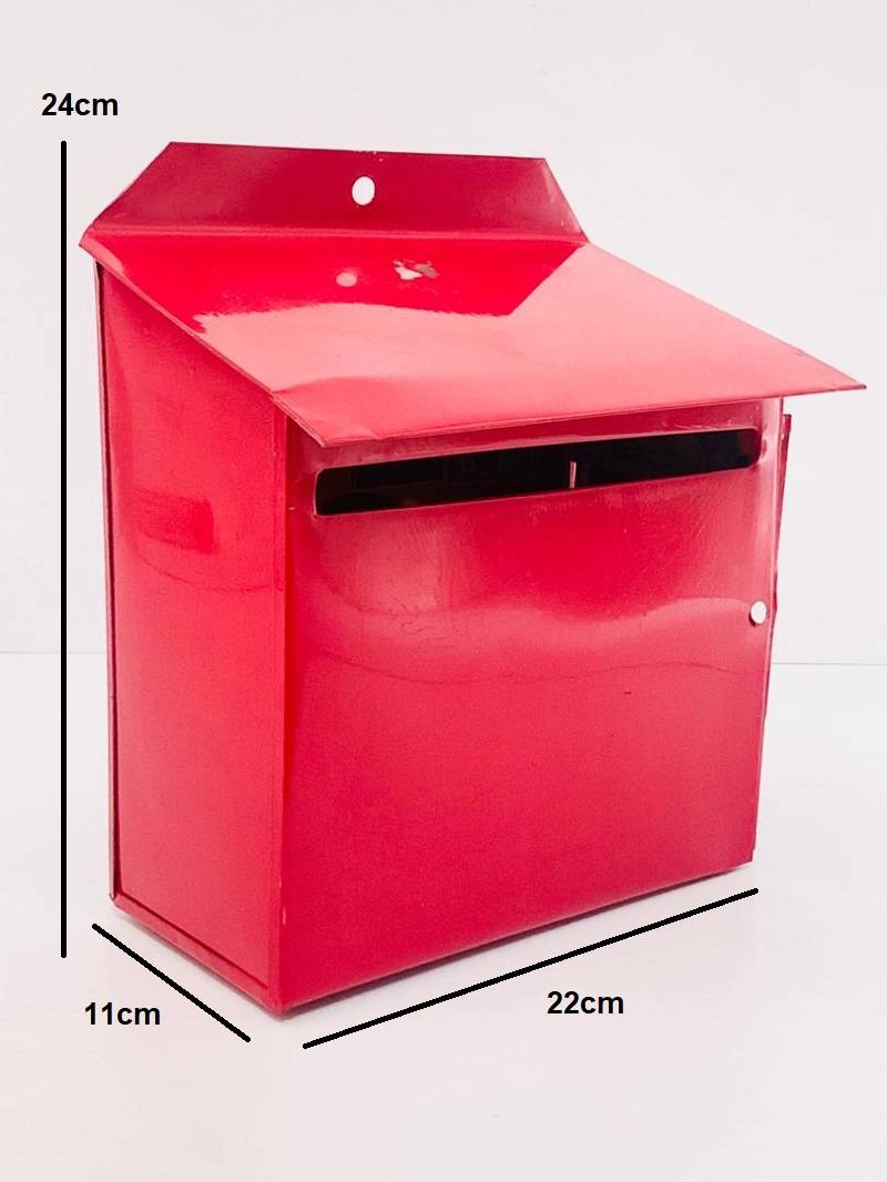 RED PAINTED STEEL LETTER BOX FOR HOUSE TERRACE HOUSE HOME