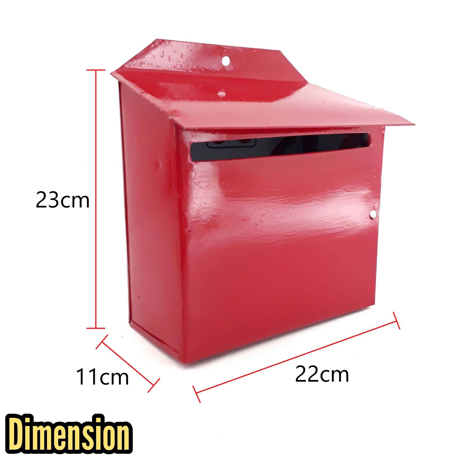 RED PAINTED STEEL LETTER BOX FOR HOUSE TERRACE HOUSE HOME