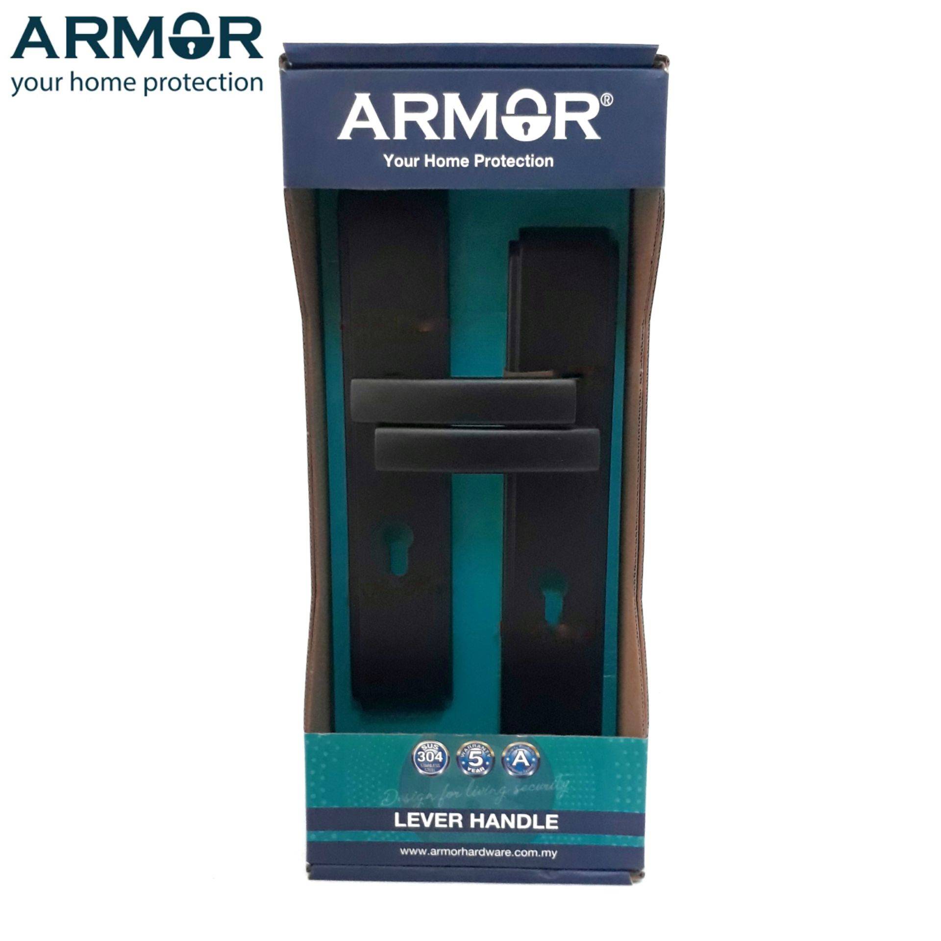 ARMOR HEAVY DUTY ELEGANCE STAINLESS STEEL MATT BLACK CONCEALED LEVER