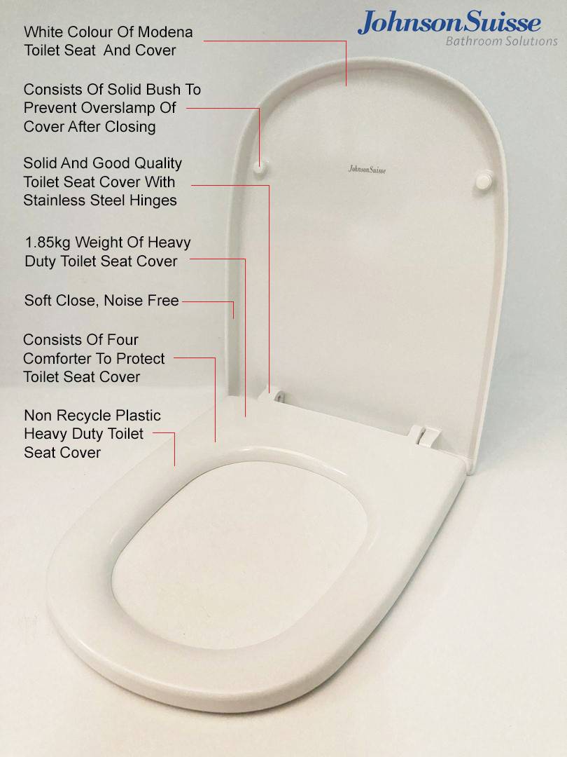 JOHNSON SUISSE HEAVY DUTY SOFT CLOSE MODENA TOILET SEAT COVER