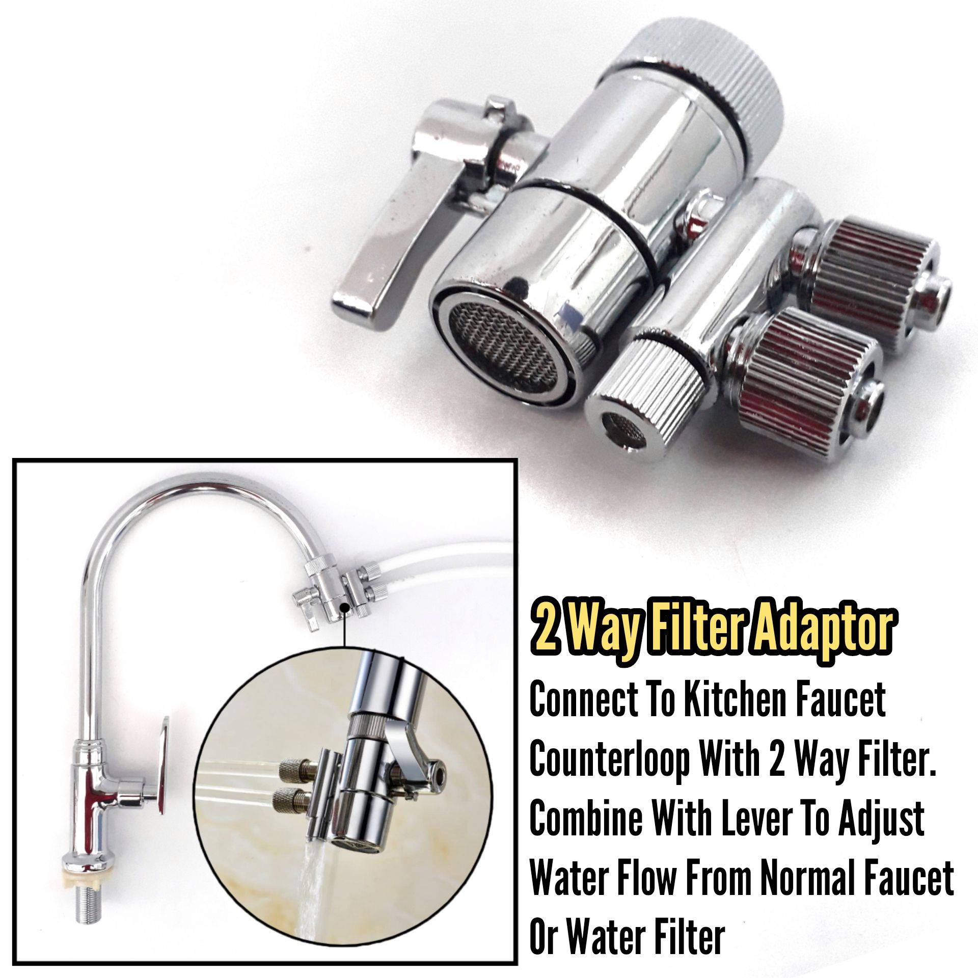 3/8INCH 2 WAY KITCHEN FAUCET WATER FILTER ADAPTER