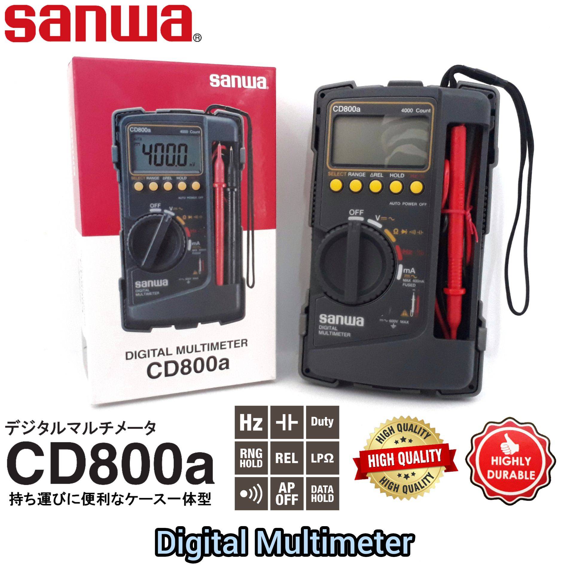 SANWA DIGITAL MULTIMETER CD800A(JAPAN) FOR ELECTRICAL MEASUREMENT TEST