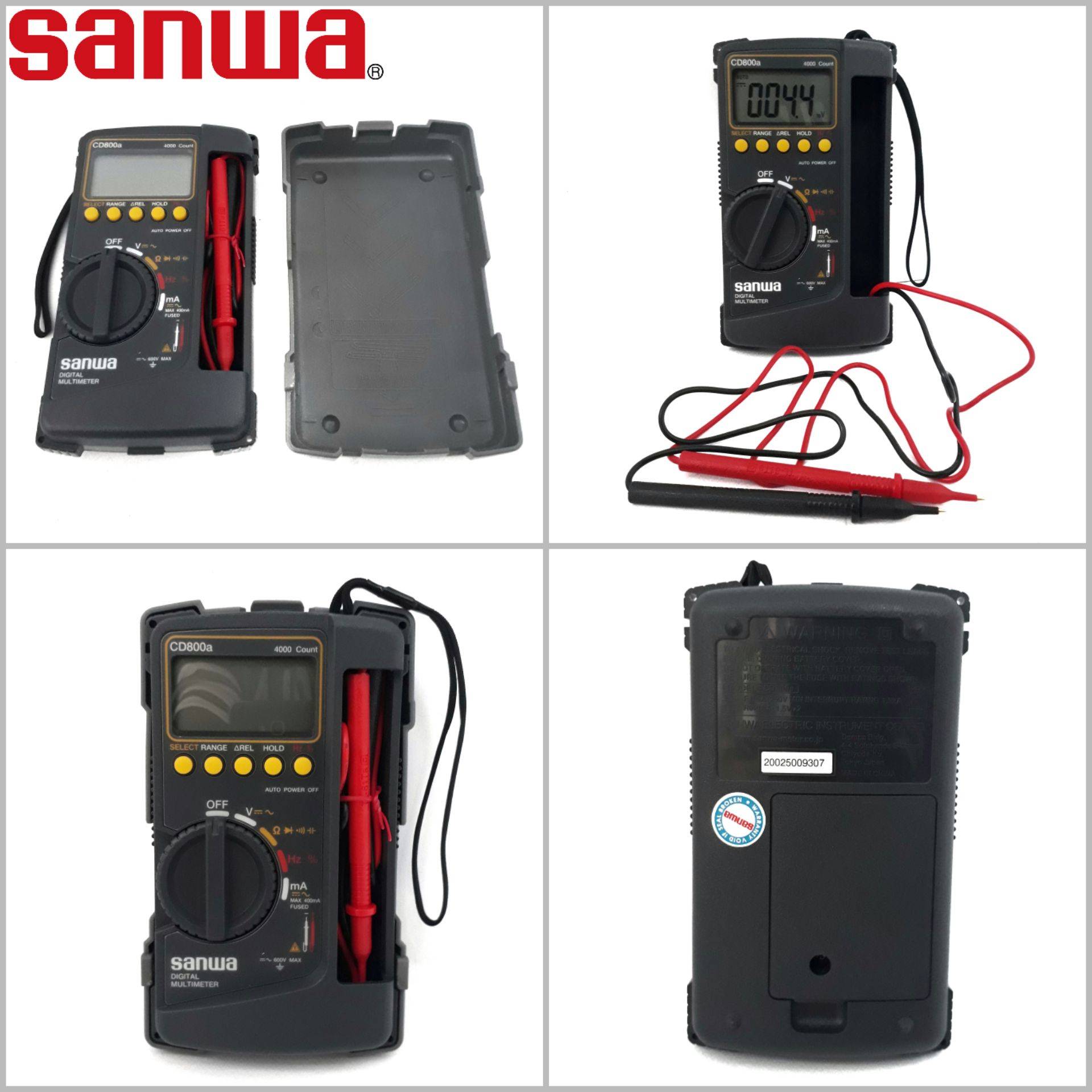 SANWA DIGITAL MULTIMETER CD800A(JAPAN) FOR ELECTRICAL MEASUREMENT TEST
