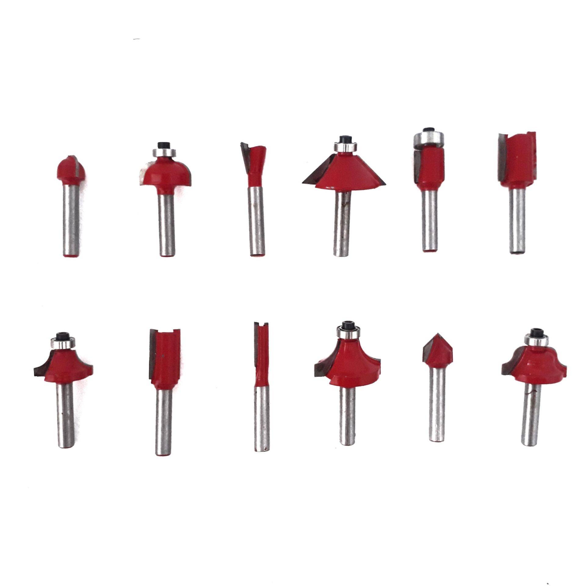 PROFESSIONAL WOOD CUTTING 12PCS ROUTER BIT SET 1/4INCH SHANK FOR
