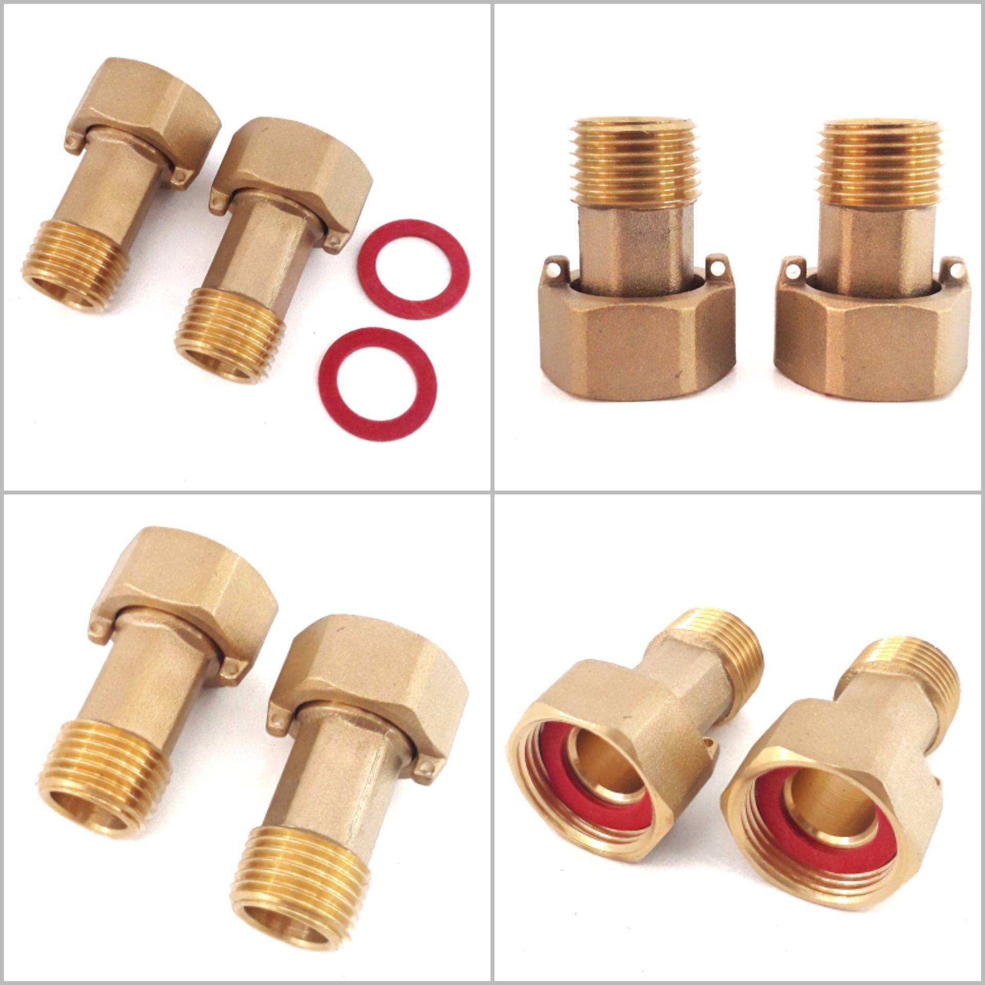 BRASS METER COUPLING SET FOR WATER METER FITTING NUT COUPLING