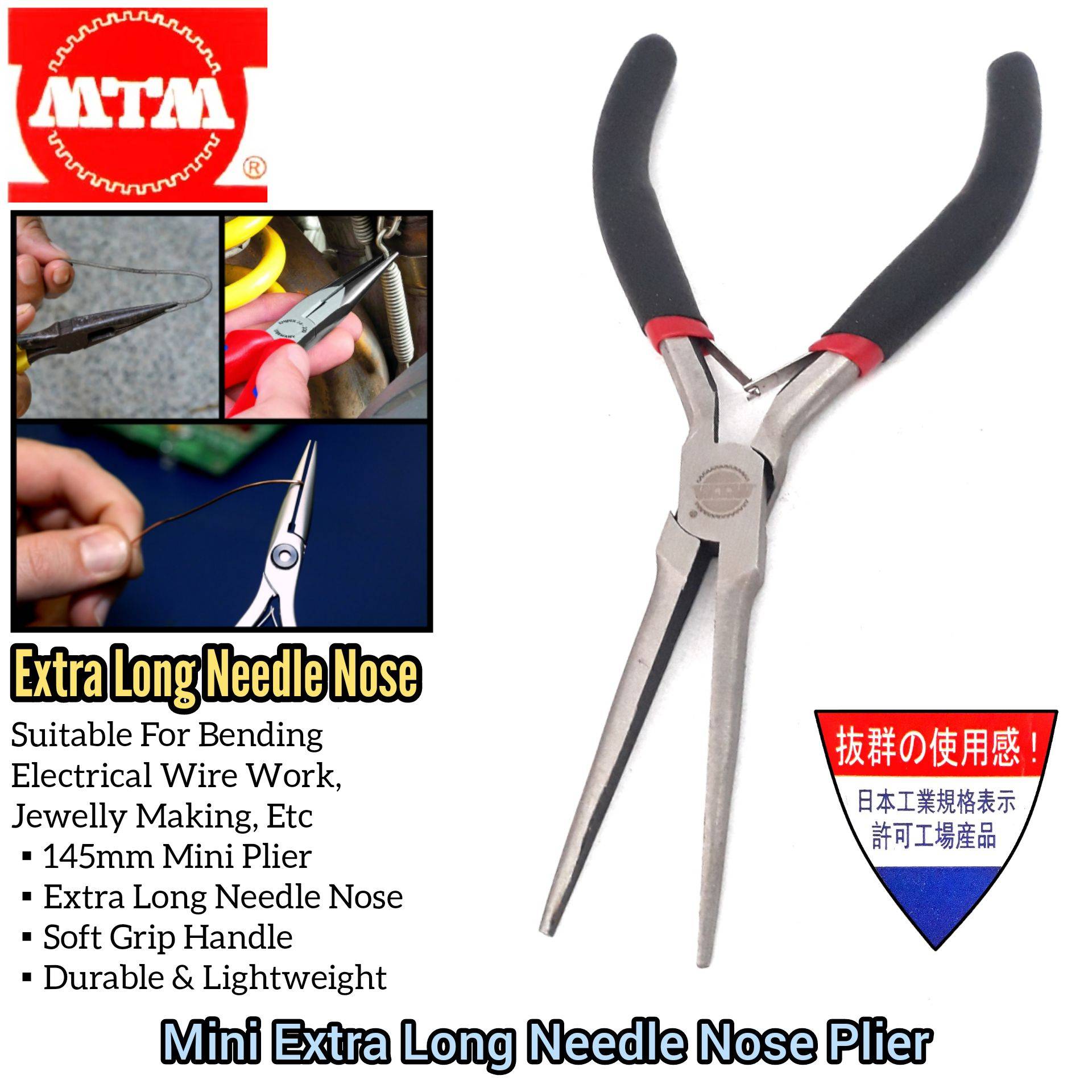 MTM JAPAN 145MM MINI EXTRA LONG NEEDLE NOSE PLIER FOR HOME HANDCRAFT USAGE