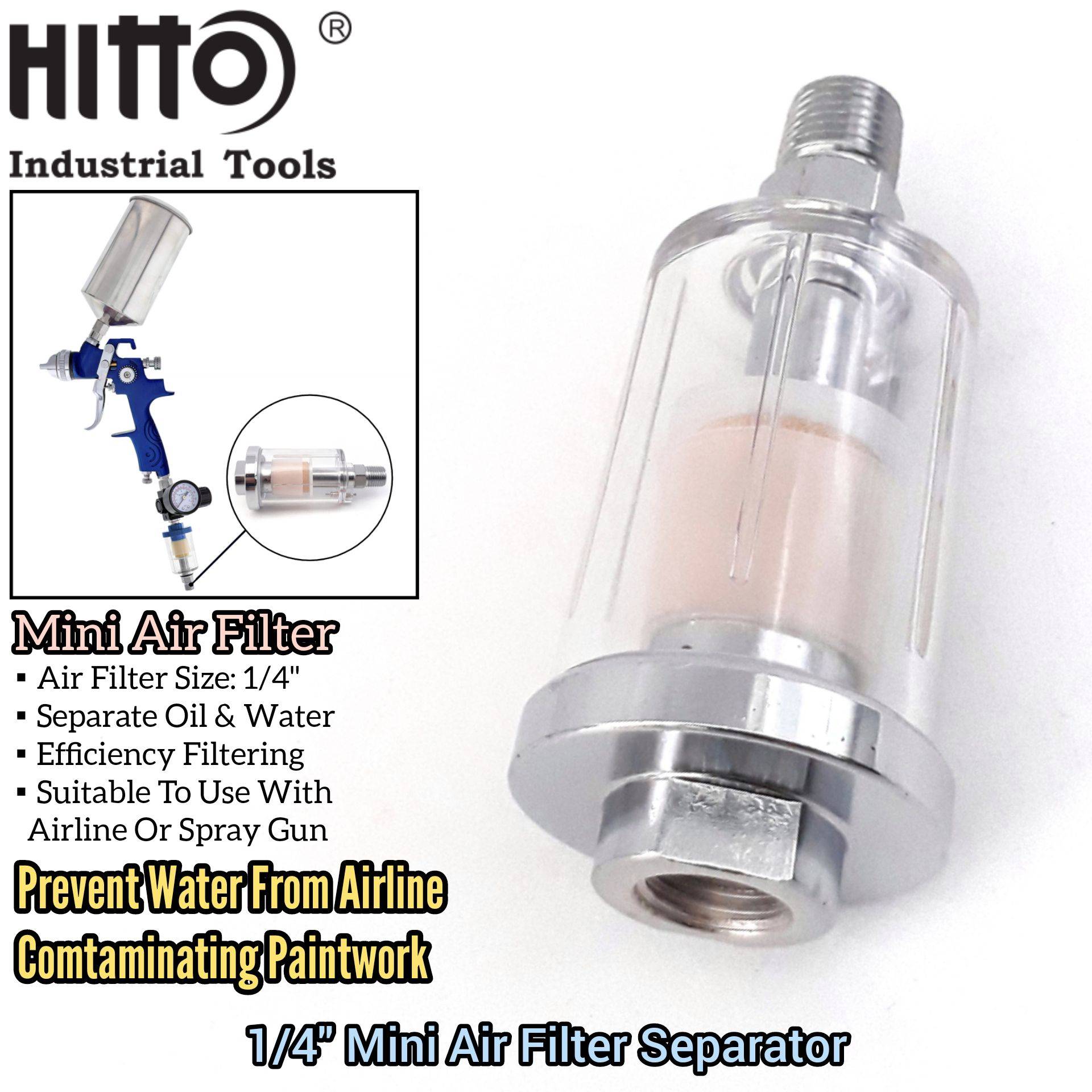 HITTO JAPAN 1/4INCH MINI AIR FILTER SEPARATOR, OIL AND WATER SEPARATOR