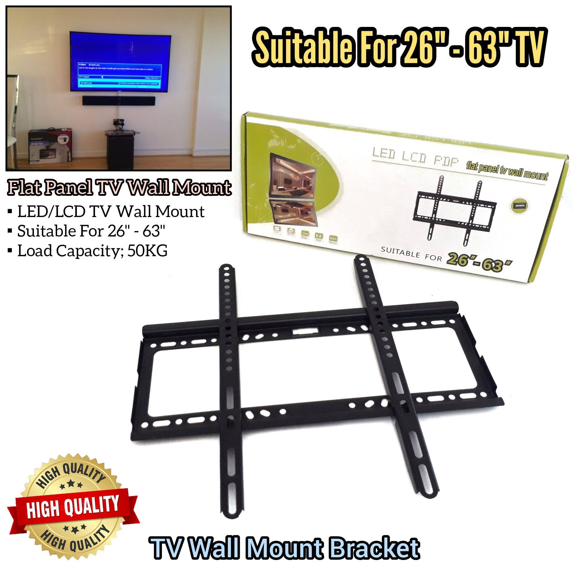 TV WALL MOUNT BRACKET FOR 26" 63" LED LCD TV FLAT PANEL