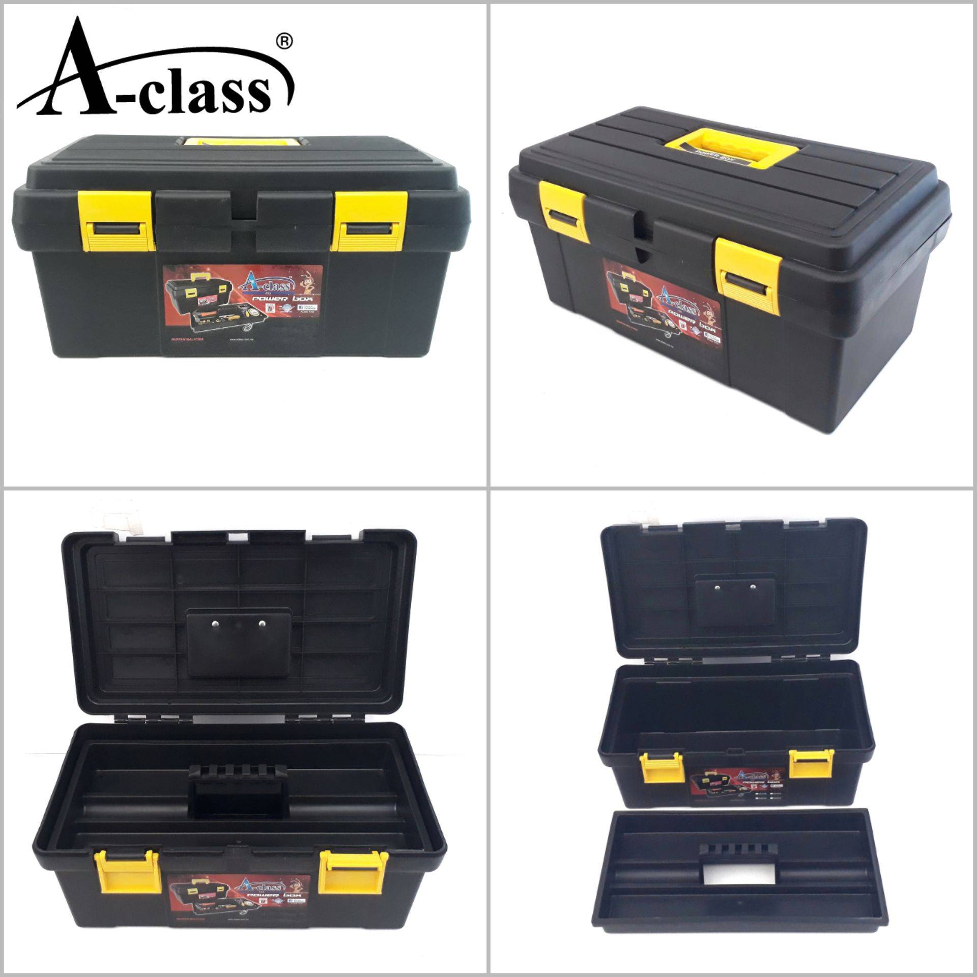 ACLASS DURABLE PLASTIC POLYPROPYLENE LARGE TOOL STORAGE BOX FOR