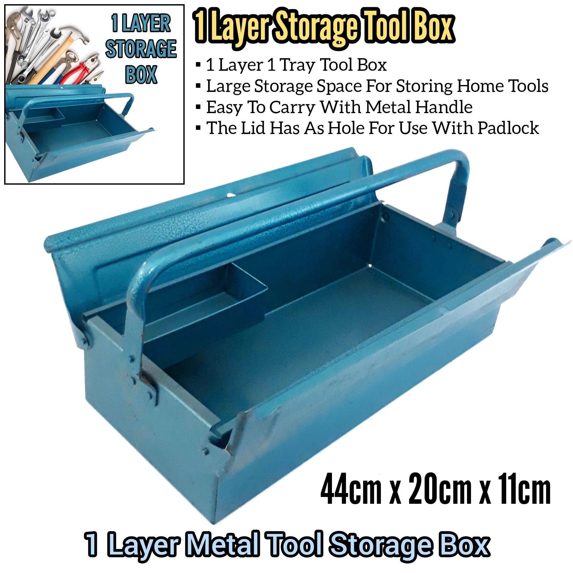 1 LAYER STEEL METAL TOOL STORAGE BOX
