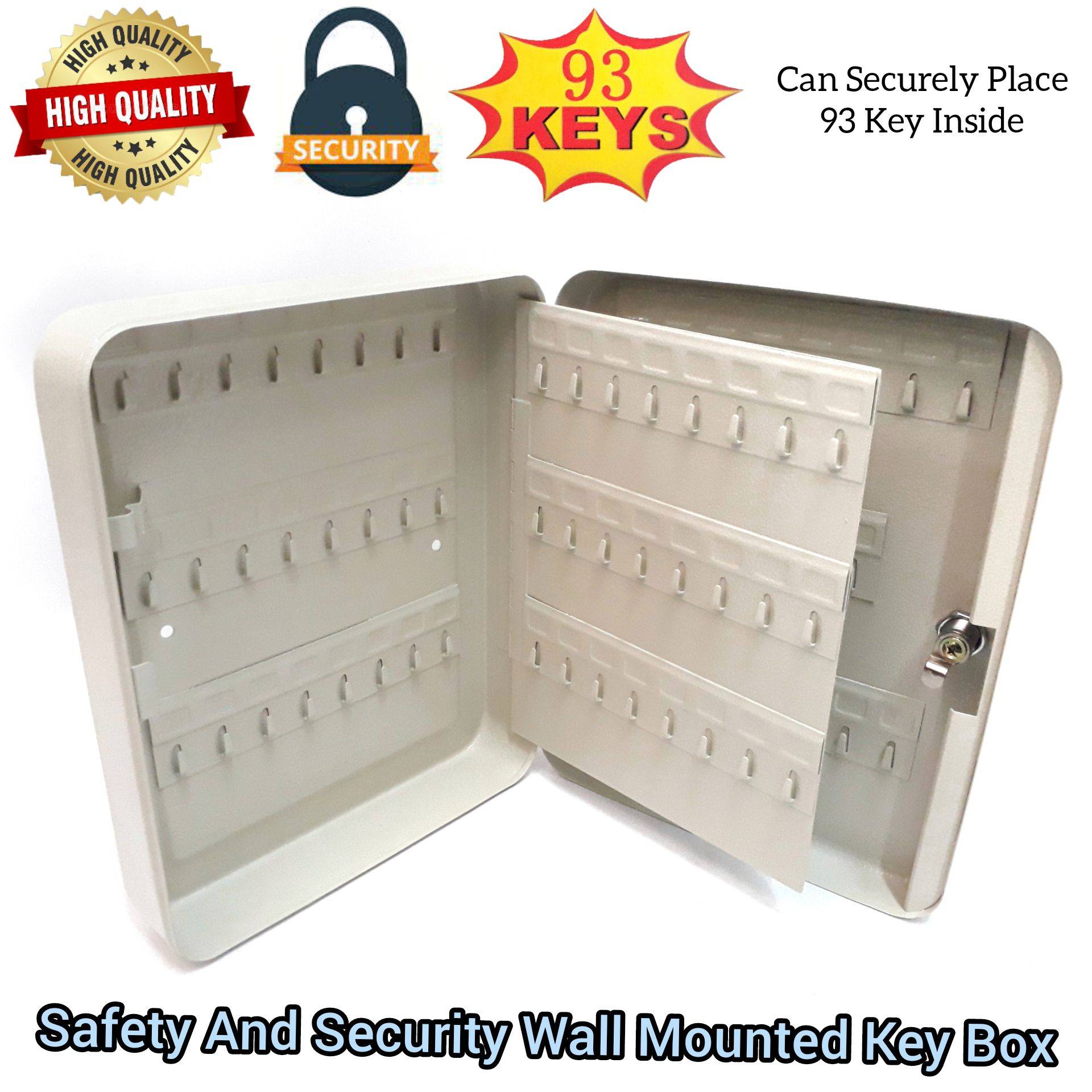 SAFETY AND SECURITY WALL MOUNTED METAL STEEL KEY BOX FOR HOME OFFICE