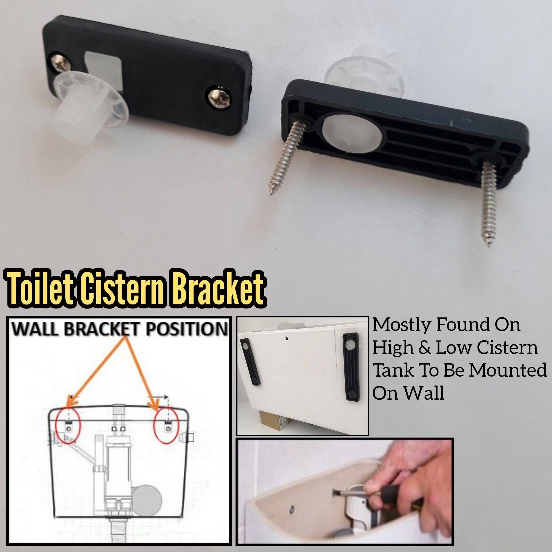 TOILET PVC CISTERN WALL HANG WC BRACKET FOR TOILET FLUSH BATHROOM
