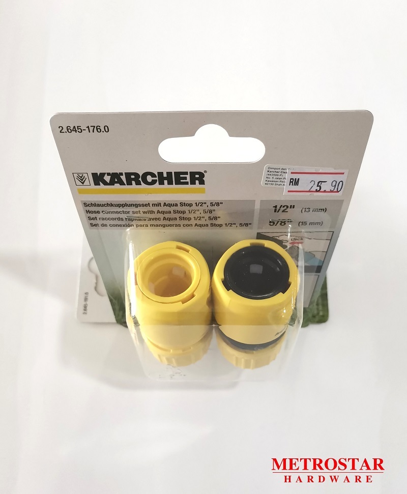 Karcher Hose Connector Set With Aqua Stop 1/2",5/8