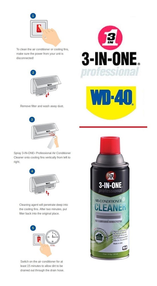 WD40 3 in 1 Professional Air Conditioner Cleaner