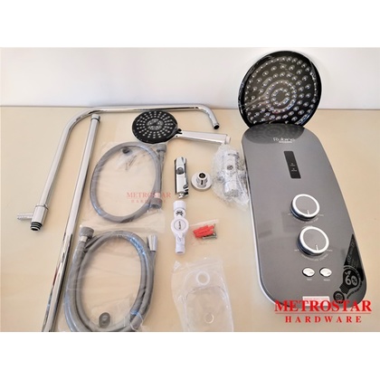 Rubine Rain Shower Water Heater SSE Series DC Pump (Silver Titanium)