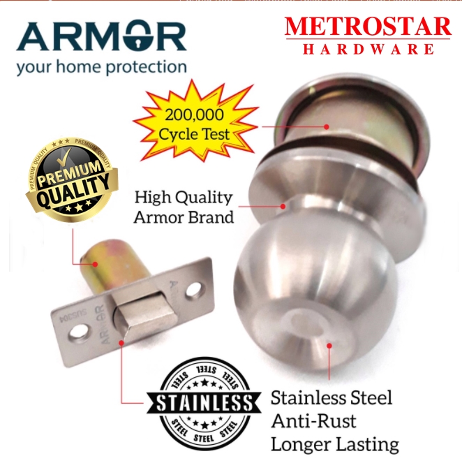 Armor One Side Door Knob With No Key Cylindrical Lock For Storage Room