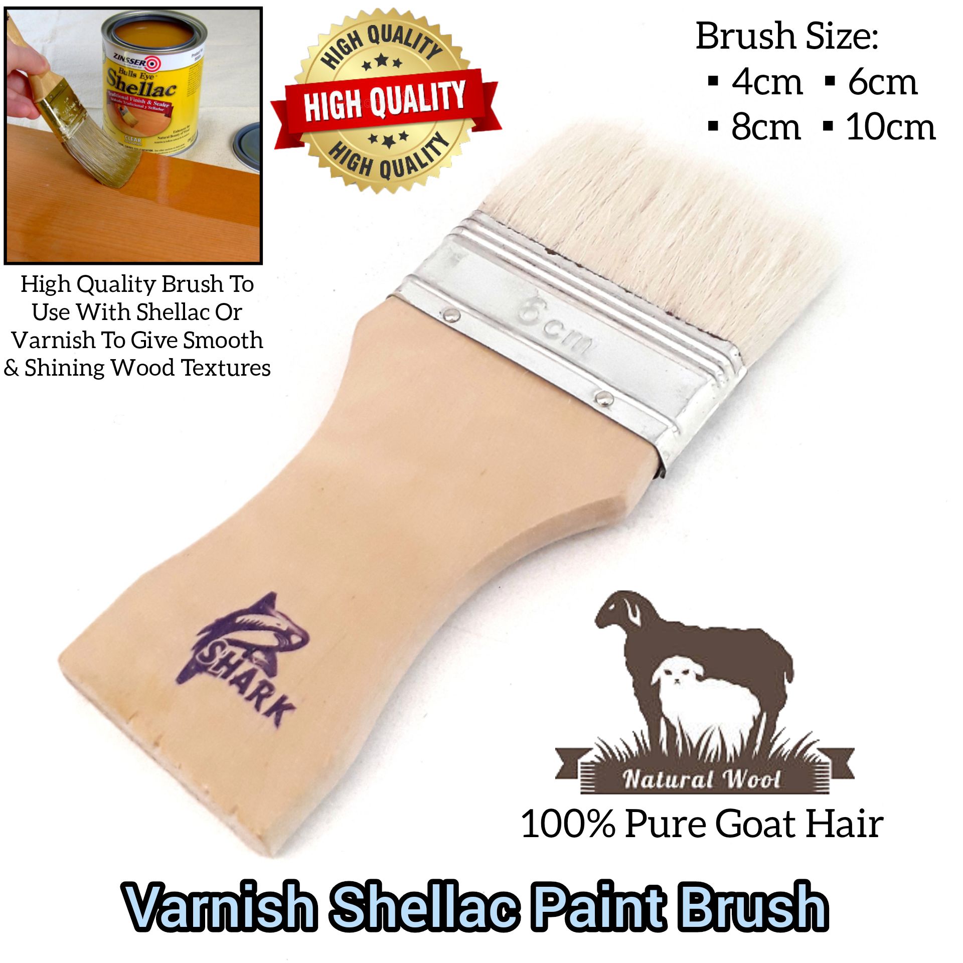VARNISH BRUSH SHELLAC PAINT BRUSH FOR WOOD FURNITURE SHELLAC