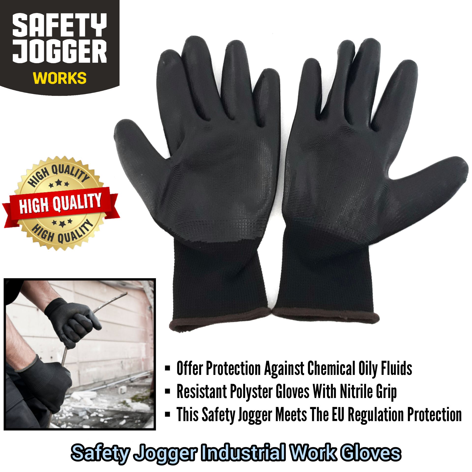 SAFETY JOGGER INDUSTRIAL WORK POLYESTER GLOVES FOR INDUSTRIAL MACHINERY