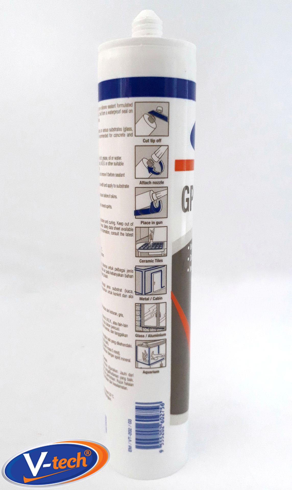 VTECH SILICONE SEALANT BLACK, WHITE, CLEAR FOR AQUARIUM, BASIN BATHROOM