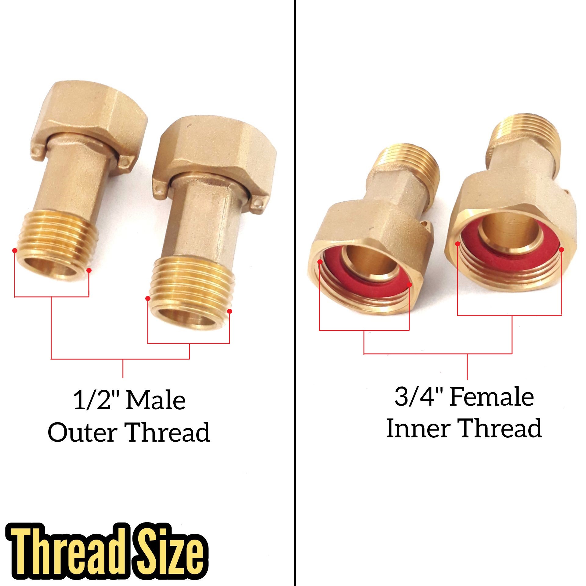 BRASS METER COUPLING SET FOR WATER METER FITTING NUT COUPLING