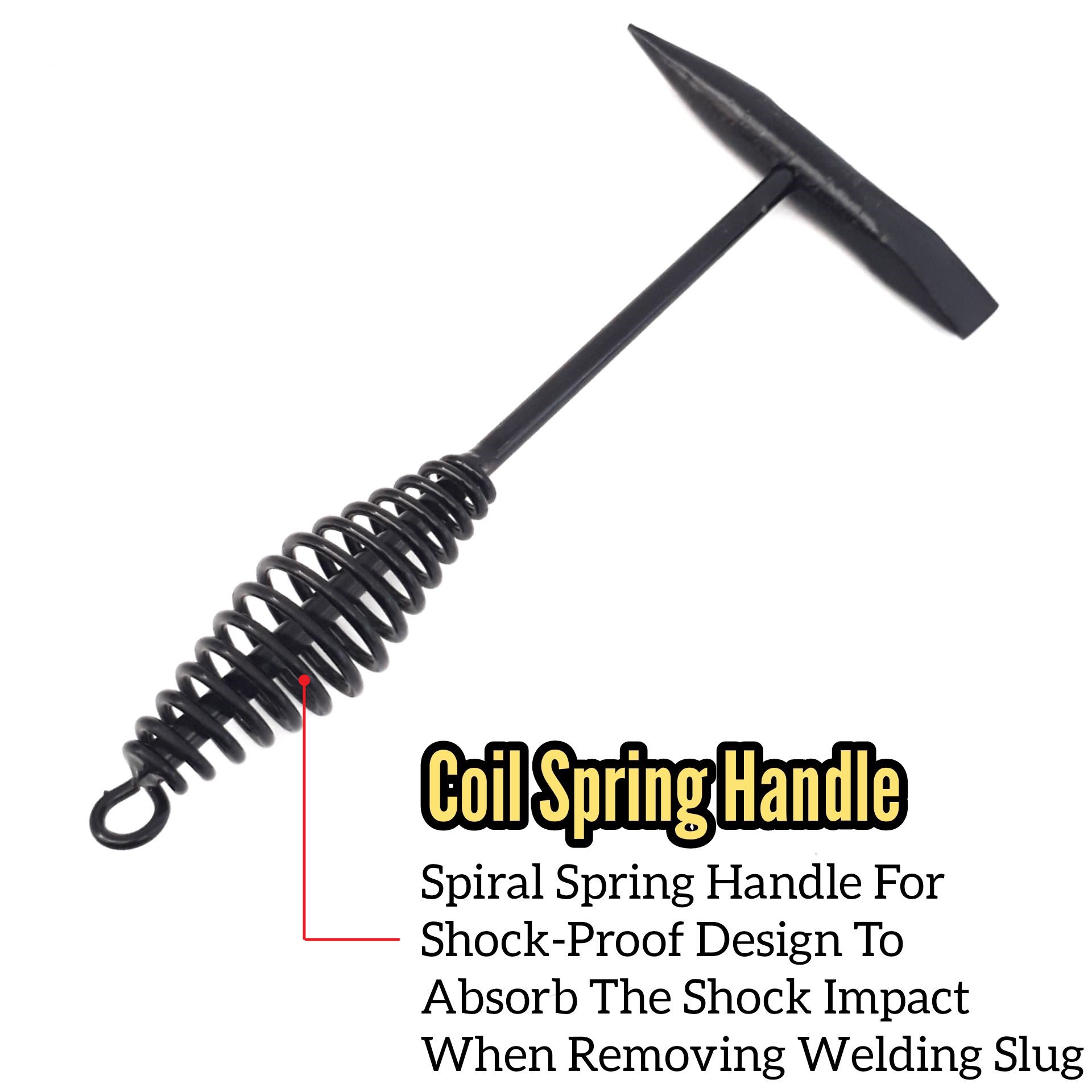 CHIPPING/WELDING HAMMER 300G WITH COIL SPRING HANDLE