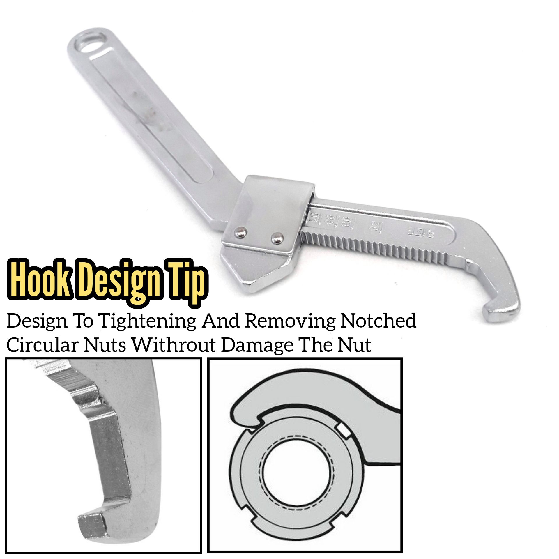 ADJUSTABLE 35MM 105MM HOOK SPANNER WRENCH